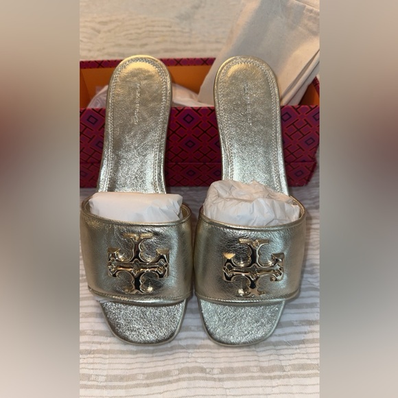 Tory Burch Eleanor Slides 10.5 gold - Picture 1 of 3